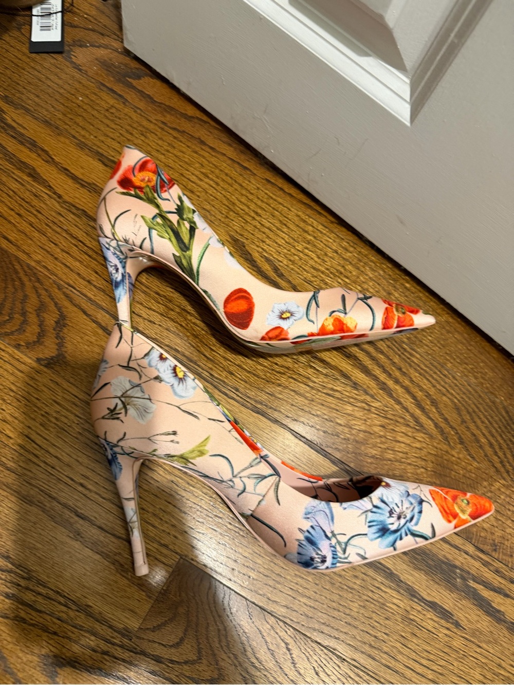 Aldo Floral Pointed-Toe Stiletto Pumps - Peach Floral 7.5